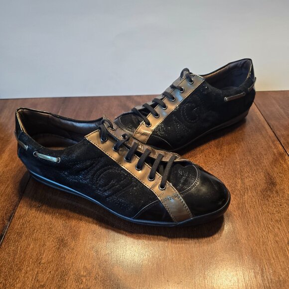 AGL Attilio Guisti Leombruni D902001 Black/Gold lace up shoe Sz 41 Made in Italy - Picture 5 of 8